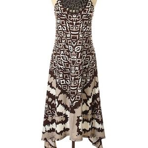 Printed Boho & Jewel Embellished Dress Size Medium